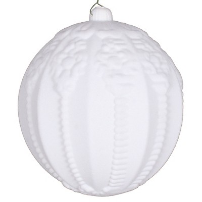 Vickerman Flocked Embossed Ball Ornament