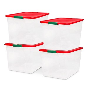Homz Secure Latch Large Clear Stackable Storage Container w/ Lid - 1 of 4