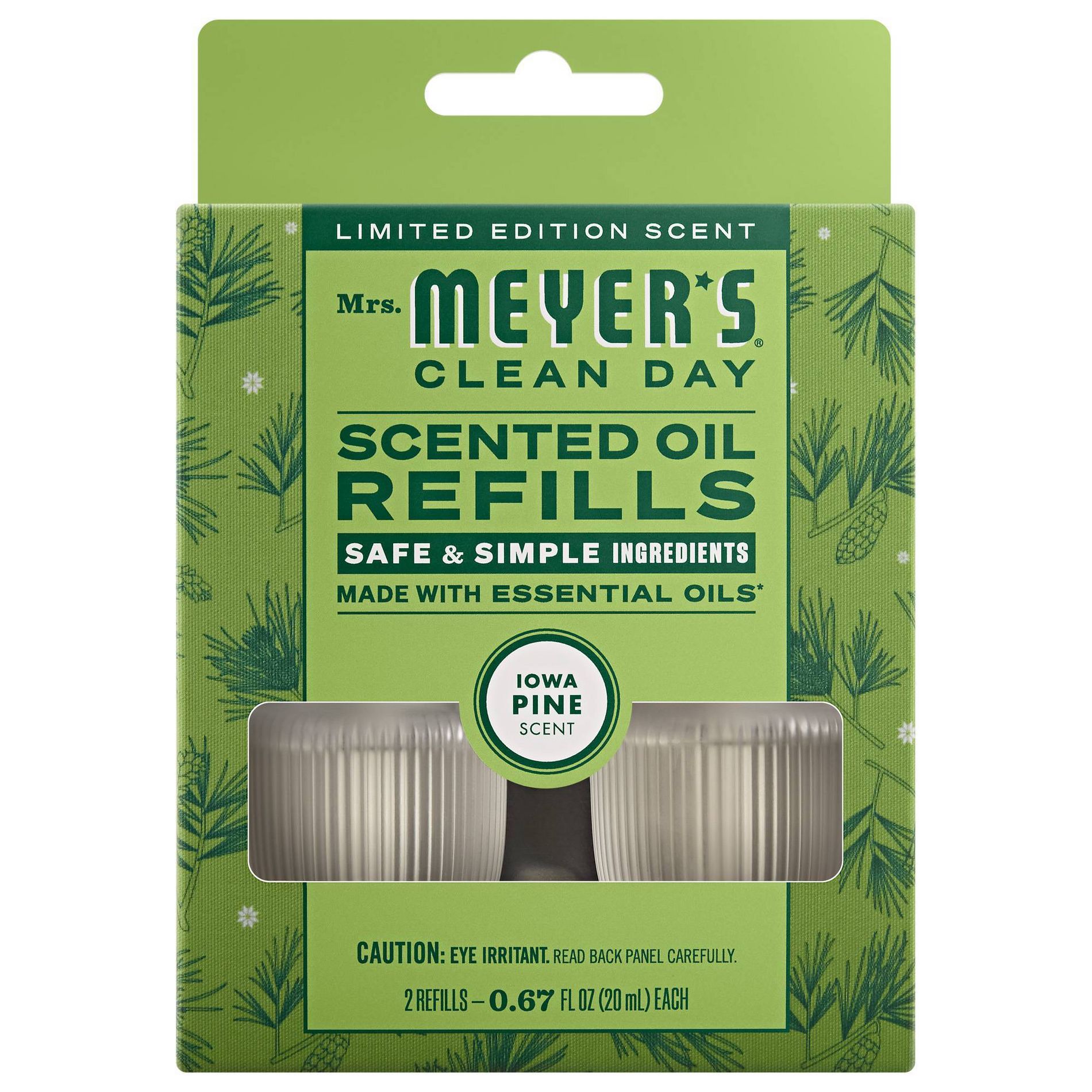Mrs. Meyer's Clean Day Scented Oil Air Freshener Refills - Iowa Pine - 0 .67 fl oz/2pk
