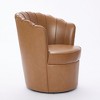 CAVINAS Petal Swivel Chair,Accent Chair with Rotating Metal Base,Genuine Top-Grain Leather Wing-Back Desk Chair for Office,Living Room,Bedroom - 2 of 4