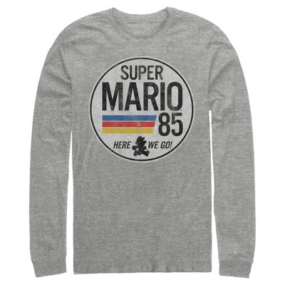 Men's Nintendo Super Mario Retro Rainbow Ring Long Sleeve Shirt