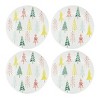 Tree Pattern Plate Set – Luxe Christmas Tableware, Set of 4 by Melrose - 3 of 3