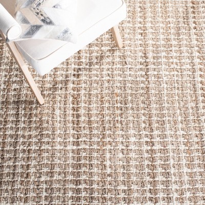 Ivory Hand-Knotted Square Natural Fiber Area Rug