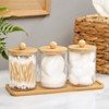 The Lakeside Collection Bathroom Coutertop Clear Canisters with Bamboo Tray - 4 of 4