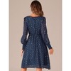 INSPIRE CHIC Women's Puff Long Sleeve Elastic Waist Glitter Stars Boat Neck Mesh Dress - 4 of 4
