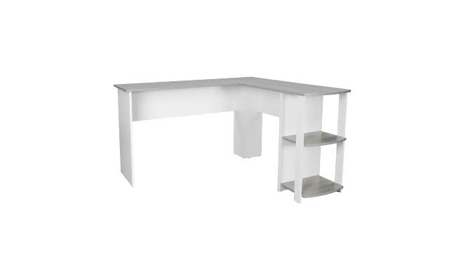 Modern L Shaped Desk with Side Shelves Gray - Techni Mobili, 2 of 10, play video