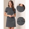 INSPIRE CHIC Women's Work Short Sleeve Vintage Houndstooth Pencil Sheath Dress - 2 of 4