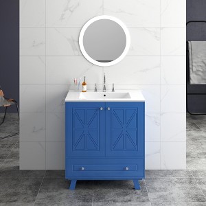 Classic Bathroom Vanity with Ceramic Basin and Solid Wood Legs - 1 of 4