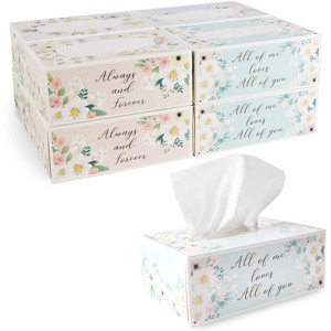Sparkle and Bash 8 Pack Wedding Facial Tissue Box Set, 3-Ply, 100 Sheets/Box, 800 Sheets Total - 1 of 4