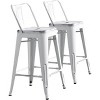 Sapphtopaz Modern Bar Stools Set Metal Farme Industrial Dining Chairs with Bucket Back Rustic Counter Stools for Kitchen Island - 2 of 4