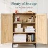 Best Choice Products 2-Door Natural Rattan 34 x 24in Storage Cabinet for Bathroom, Living, Dining w/ Adjustable Shelves - 2 of 4