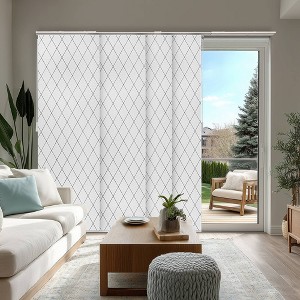 86"x96" Chicology Light Filtering Panel Track Diamond Blind White - 1 of 4