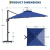 Large Cantilever Patio Umbrella 10' x 10'  Offset Outdoor Umbrella with 360-Degree Rotation, UV Protection, for Garden, Patio, and Poolside - 3 of 4