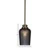 Toltec Lighting Cordova 1 - Light Pendant in  New Aged Brass with 5" Smoke Textured Shade - 2 of 2