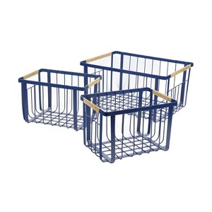 happimess Henley Vintage Farmhouse Handmade Wire Metal Nesting Storage Baskets with Jute Wrapped Handles - 1 of 4