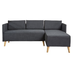Augustus Mid-Century Chaise Sectional - Dark Gray - Christopher Knight Home