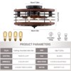 YIYIBYUS 18In Flush Mount Brown Reversible 6-Speed Ceiling Fan with Wood Blades - 3 of 4