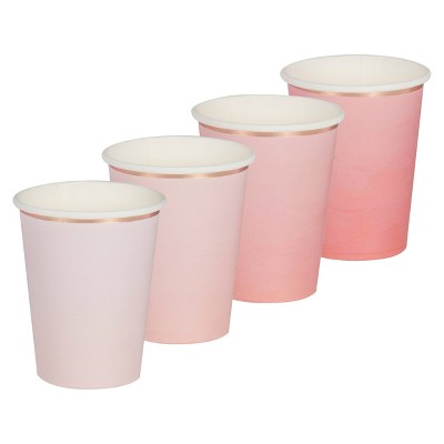8ct Foil Disposable Drinkware Cups Ombre/Pink/Gold