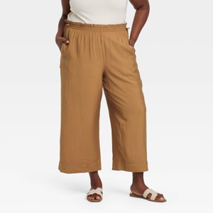 Women's High-Rise Straight Leg Side-Tie Pull-On Pants - A New Day™ - 1 of 3