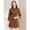 INSPIRE CHIC Women's 3/4 Sleeve Button Down Denim Shirt Dress - 3 of 4