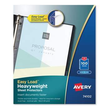 Avery Top-Load Poly Sheet Protectors Heavy Gauge Letter Nonglare 100/Box 74102