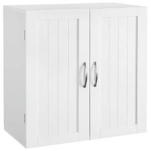 Yaheetech Wall Mount Cabinet Storage Organizer with Adjustable Shelf, White - 1 of 4