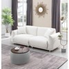 Airsurfer Compact Soft Gray with Dark Wood Ottoman Set Contemporary Gray Ottoman and Table Set Versatile Living Room Accent for Modern Living Spaces - 2 of 4
