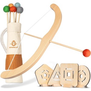 Wooden Kids Bow and Arrow Set with 5 Arrows, 4 Targets & Quiver, Indoor/Outdoor Toy for Ages 3-7 - 1 of 4