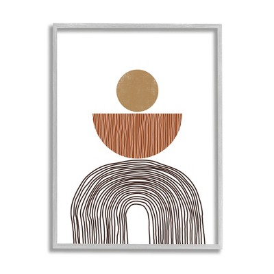 Stupell Industries Boho Shapes Stacked Abstract Round Curves Brown White