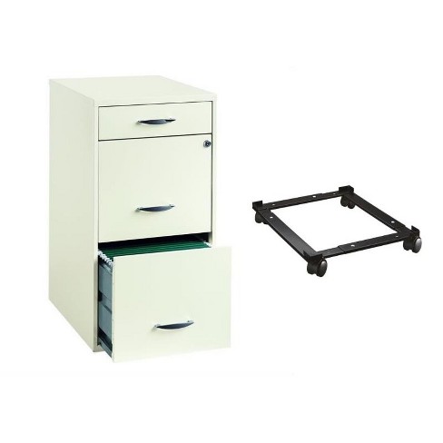 Steel 2 Piece Drawer File Cabinet And Mobile Adjustable File Caddy
