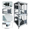 Kumasinova 30.7" Catio Enclosure with Sleeper&Wheels,Outdoor Cat House with 4 Platforms,Weatherproof Asphalt Roof&Large Kitten Apartment Cage Shelter - 3 of 4
