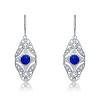 Guili Sterling Silver White Gold Plated Wreath Leverback Earrings with Colored CZ, Designed for a Touch of Classic Beauty and Timeless Sparkle - 3 of 3