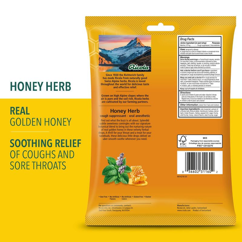 Ricola Cough Drops - Honey Herb - 45ct, 5 of 10