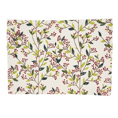 Saro Lifestyle Red Berry Delight Placemat (Set of 4), 14"x20", Multicolored