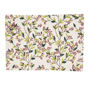 Saro Lifestyle Red Berry Delight Placemat (Set of 4), 14"x20", Multicolored - 1 of 4