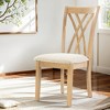 MYINDA Set of 2 Dining Chairs with Rubberwood Legs, 23"H, Kitchen or Dining area,Off-White - 3 of 4