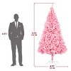 Syemin Artificial Trees FCH 7ft 1400 Branch PVC Branch Iron Bracket Christmas Tree Pink Artificial Hinged Christmas Tree, Green, 40"*40"*84" - 4 of 4