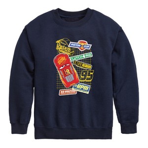 Boys' - Cars - McQueen Decals Graphic Long Sleeve Fleece Sweatshirt - 1 of 4