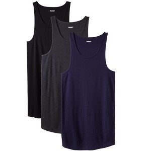 KingSize Men's Big & Tall 3-Pack Ribbed Cotton Tank Undershirt - 1 of 4