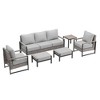 Sonkuki Outdoor Furniture Set Patio Conversation Sofa with Coffee Table Set, All-Weather PE Rattan Couch with Cushion - 2 of 4