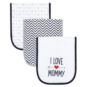 Luvable Friends Infant Boy Cotton Burp Cloths with Fiber Filling, Boy Mommy, One Size - 1 of 4