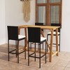 vidaXL Patio Bar Set Bar Table and Stools Patio Furniture Set with Cushions - Black 5 Piece - 2 of 4
