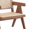 24" Velentina Accent Chair Rattan/Natural Finish - Acme Furniture: Leather Upholstery, Tufted, Wood Composite Frame - 3 of 4