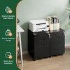 Mlezan 3-Drawer Mobile File Cabinet: Lockable, Under-Desk Metal Storage for Letters/Legal/A4.  Fully Assembled (Except Wheels). - 3 of 4