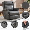 KWPZQEB Modern Recliner Chair for Adults, Home Theater Seating with Massage and Heat, Faux Leather Recliners Sofa Chair for Living Room - 3 of 4