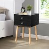 Dexmalle Bedside Table with 2 Drawers and Rubber Wood Legs - 2 of 4