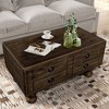 Bella Depot 40‘’W Solid Wood Coffee Table with 4 Drawers for Living Room - 2 of 4