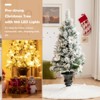 Tangkula 4ft Artificial Christmas Tree Pre-lit Entrance Tree Xmas Tree w/ 100 Warm White LED Lights - 4 of 4