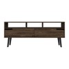 53.9" Manufactured Wood TV Stand for TVs up to 60" with Three Open Shelves, Two Flexible Drawers, and Interior Storage for Living Room - 3 of 4