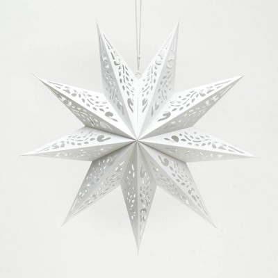 TopComfy Decorative Object Handmade Paper Star Elegant Holiday Decor for Festive Spaces, White, 23.6"*1"*23.6"